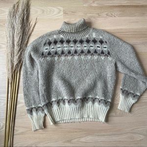 Vintage Eider Knit Icelandic Wool Holiday Sweater | Large